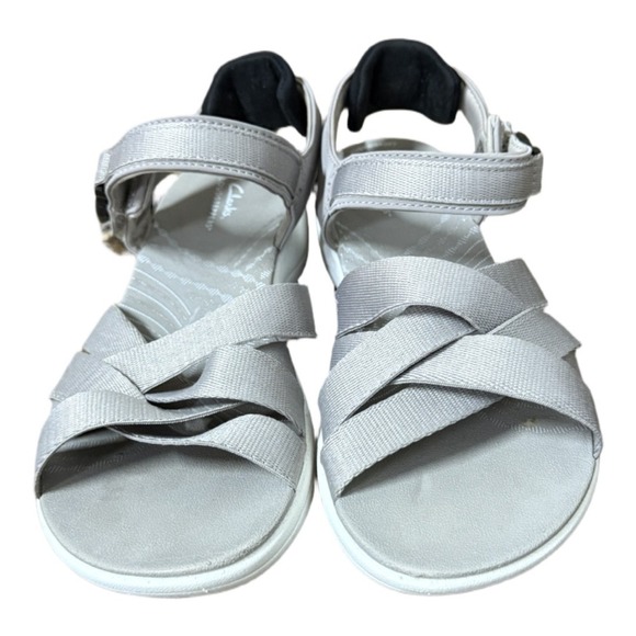 Clarks MIRA TIDE Cloudsteppers Gray Designer Comfort Sandal Size 7 - Picture 2 of 7